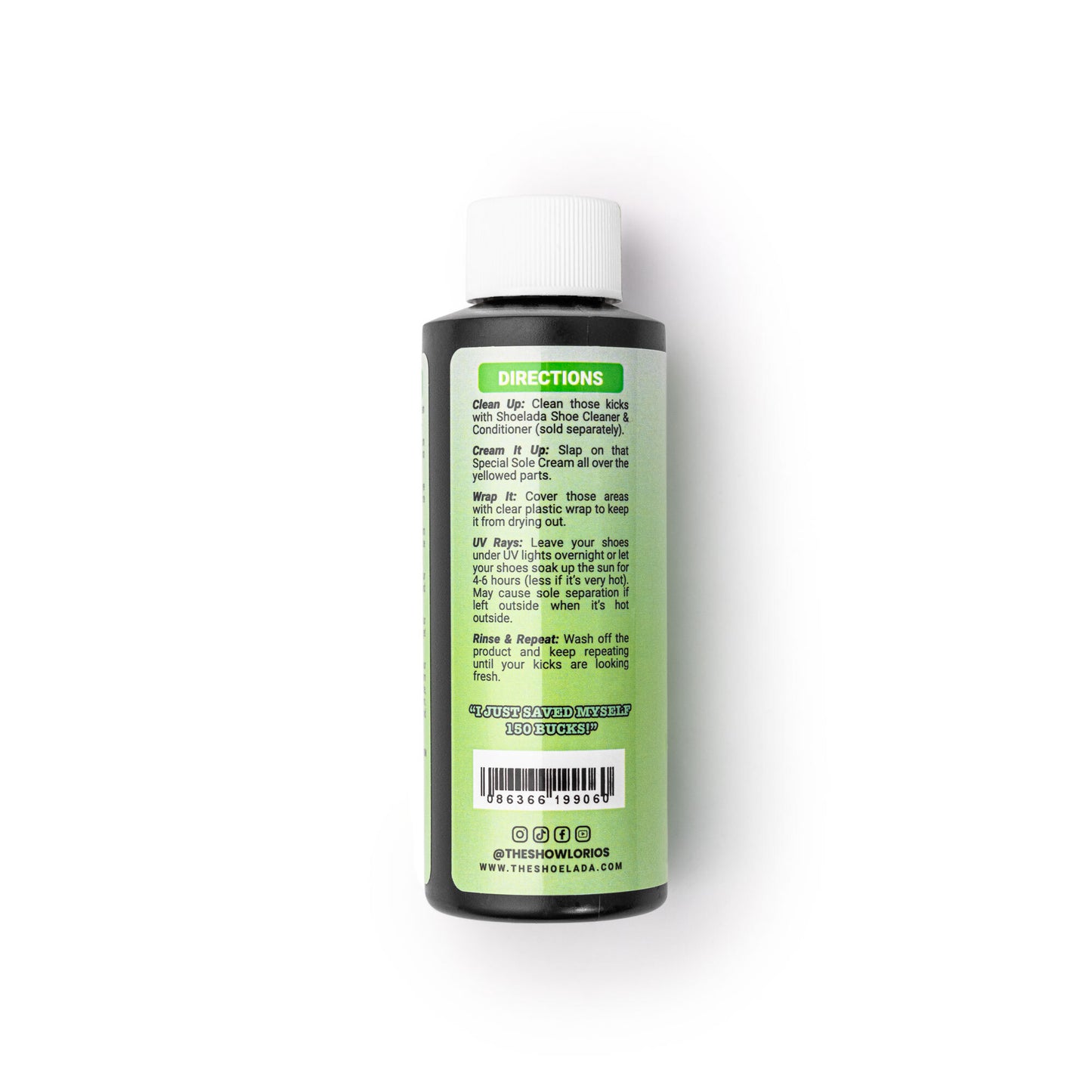 Directions for Shoelada Sole Cream
